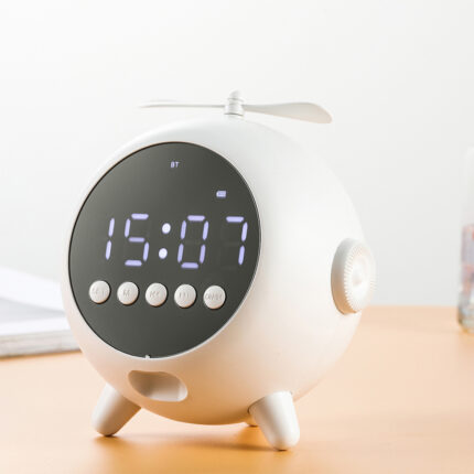 Réveil Numérique à Miroir Rechargeable avec Haut-parleur Portable Bluetooth 5.0