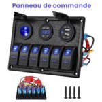 Panneau de commande 12 V pour Bateau avec Affichage de Voltage – لوحة تحكم