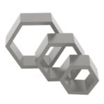 ⁦Lot de 3 Étagères Murales Décorative - Bois - Hexagonale⁩ - الصورة ⁦3⁩