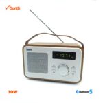 Radio Vintage et haut parleur bluetooth 5.0 Couleur bois 1200mAh , AUX , USB