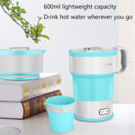 ⁦Bouilloire Électrique Pliable en Silicone Alimentaire avec Gobelet Pliable – غلاية مياه قابلة للطي ومحمولة⁩ - الصورة ⁦2⁩