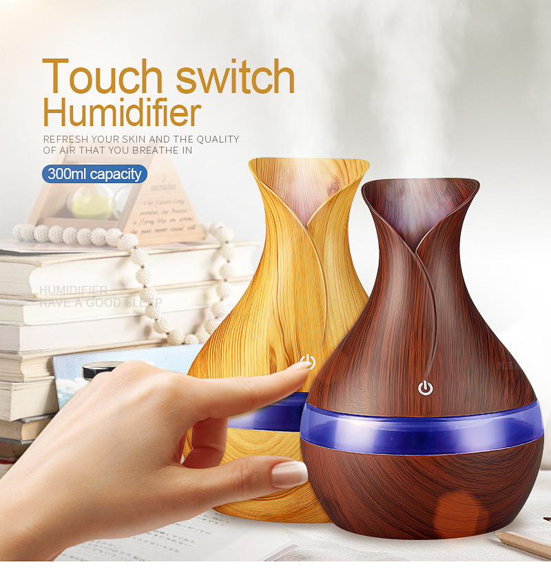 12998341415_664295803.jpg humidificateur vase 300ml Aromathérapie Diffuseur Avec 7 Couleur LED Lumière V2 - الصورة 1
