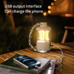 ⁦Lanterne Led Portable d'extérieur avec chargement de Type C, Power Bank, lampe de tente, fonction batterie externe⁩ - الصورة ⁦2⁩
