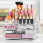 Boîte de rangement de maquillage acrylique avec 3 tiroirs