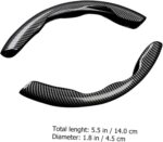 ⁦2 Pcs Housse de Volant Voiture antidérapant Noir carbon⁩ - الصورة ⁦6⁩
