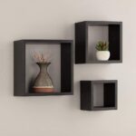 ⁦3 Étagères Murale en Bois de Décoration Forme Carrée⁩ - الصورة ⁦2⁩