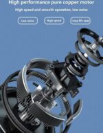 ⁦Ventilateur électrique 12V pour tableau de bord de voiture, rotatif à 360 degrés⁩ - الصورة ⁦3⁩