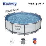 Steel Pro Max™ Piscine Ronde Avec Pompe Filtrante et Echelle 366x10cm Bestway