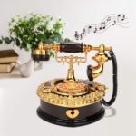 ⁦Boîte à musique créative en forme de cœur téléphone vintage décoration pour maison⁩ - الصورة ⁦5⁩