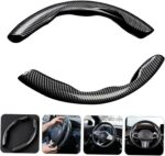 ⁦2 Pcs Housse de Volant Voiture antidérapant Noir carbon⁩ - الصورة ⁦4⁩