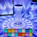 ⁦lampe de table en cristal sans fil Tactile Rgb pour chambre⁩ - الصورة ⁦3⁩