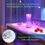 ⁦lampe de table en cristal sans fil Tactile Rgb pour chambre⁩ - الصورة ⁦5⁩