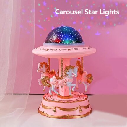 Carrousel Music Box avec projecteur ciel étoilé