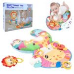 Coussin de Jeu Bébé - Jouet d'Éveil Sensoriel Montessori avec Animaux Sonores – وسادة البطن للرضع