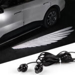 ⁦Projecteur LED en forme d’ailes d’ange pour rétroviseur latéral de voiture – أضواء خارجية للسيارة على شكل أجنحة⁩ - الصورة ⁦3⁩