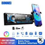 ⁦Poste radio BT Avec Support smart-phone intégré 1 Din Radio FM ,SD,TF, 2-USB 12V⁩ - الصورة ⁦3⁩