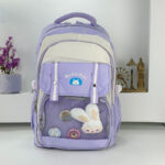 ⁦Sac à Dos Scolaire pour Enfants Style Kawaii BoShiKai Mauve – حقيبة ظهر مدرسية للأطفال بنفسجي⁩ - الصورة ⁦5⁩