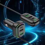 ⁦Chargeur Voiture 6 Ports USB Type-C avec Éclairage RGB – شاحن سيارة⁩ - الصورة ⁦3⁩