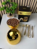⁦Serie Ensemble De Couverts Créatifs En Forme De Œuf Dorée 24Pcs – طقم أدوات المطبخ⁩ - الصورة ⁦9⁩