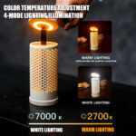 ⁦Lampe de camping design en nid d’abeille avec 3 couleurs variable rechargeable⁩ - الصورة ⁦2⁩