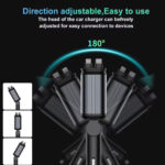⁦Chargeur de voiture rapide 100W rétractable 4 en 1 et transmetteur FM projection étoilé - شاحن لاسلكي سريع للسيارات⁩ - الصورة ⁦2⁩