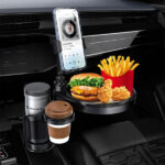 ⁦Plateau extensible 4 en 1 avec support de téléphone pour voiture – حامل أغراض ومشروبات في السيارة⁩ - الصورة ⁦5⁩