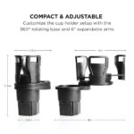 ⁦Porte-Gobelet Voiture Extensible 2-en-1 avec Base Rotative à 360° – حامل أكواب مزدوج قابل للتوسيع⁩ - الصورة ⁦2⁩