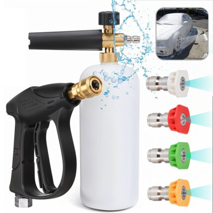 Kit de Lavage Auto Ultime Haute Pression avec Pistolet à Mousse et 5 Buses de Lavage – طقم غسل السيارات