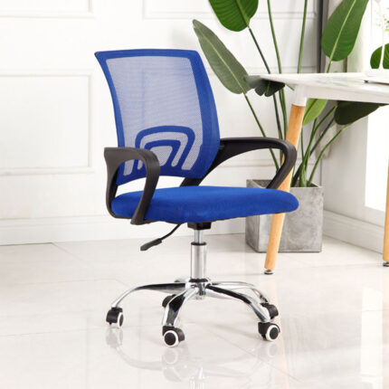 Chaise de Bureau Ergonomique avec Support Lombaire Bleu – كرسي مكتب مريح مع دعامة للظهر