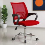 Chaise de Bureau Ergonomique avec Support Lombaire Rouge – كرسي مكتب مريح مع دعامة للظهر