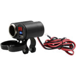 ⁦Chargeur USB 12 V pour guidon de moto avec prise allume-cig–are – مقبس طاقة لدرجات النارية⁩ - الصورة ⁦2⁩