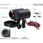 ⁦Chargeur USB 12 V pour guidon de moto avec prise allume-cig–are – مقبس طاقة لدرجات النارية⁩ - الصورة ⁦3⁩