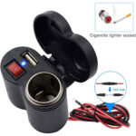⁦Chargeur USB 12 V pour guidon de moto avec prise allume-cig–are – مقبس طاقة لدرجات النارية⁩ - الصورة ⁦4⁩