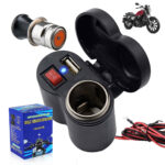 Chargeur USB 12 V pour guidon de moto avec prise allume-cig–are – مقبس طاقة لدرجات النارية