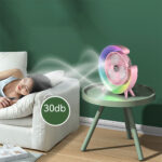 ⁦Ventilateur de table portable avec lampe G décorative à LED USB⁩ - الصورة ⁦2⁩
