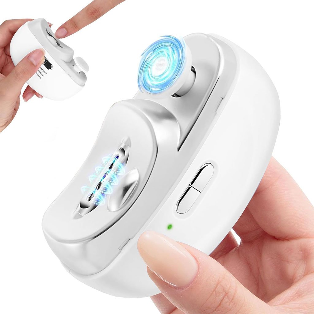 Coupe-Ongle-LED-CNC.jpg Coupe-ongles électrique 2 en 1 avec lumière LED – جهاز تقليم الأظافر للصغار والكبار - الصورة 1