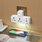 ⁦Prise de charge rapide domestique multifonctionnelle avec veilleuse QC 3.0 et système de sécurité enfants⁩ - الصورة ⁦2⁩