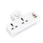 ⁦Prise de charge rapide domestique multifonctionnelle avec veilleuse QC 3.0 et système de sécurité enfants⁩ - الصورة ⁦3⁩