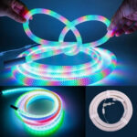 ⁦Bande LED Néon RGB motif réticulaire rond à 360 degrés flexible – شريط إضاءة ملونة⁩ - الصورة ⁦7⁩