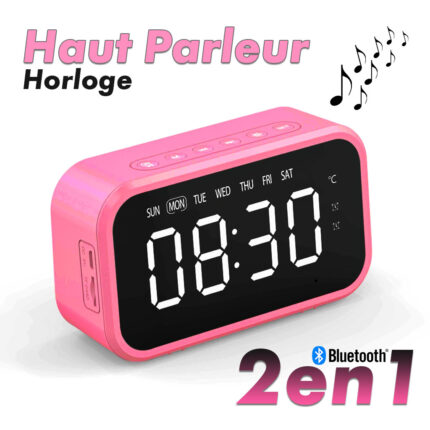 Réveil intelligente sans fil Bluetooth haut-parleur LED FM,AUX ,TF
