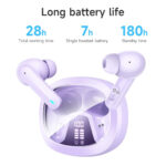 ⁦Écouteurs sans fil Bluetooth 5.3 HOCO EQ6 Purple – سماعات لاسلكية أصلية⁩ - الصورة ⁦4⁩