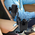 ⁦Support de téléphone pour voiture avec porte-gobelet rotation à 360° - حامل هواتف وأكواب في السيارة⁩ - الصورة ⁦3⁩