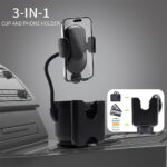 ⁦Support de téléphone pour voiture avec porte-gobelet rotation à 360° - حامل هواتف وأكواب في السيارة⁩ - الصورة ⁦13⁩