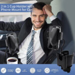 ⁦Support de téléphone pour voiture avec porte-gobelet rotation à 360° - حامل هواتف وأكواب في السيارة⁩ - الصورة ⁦5⁩