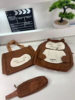 ⁦Ensemble de Sacs Snorlax 3Pcs Design Kawaii Marron – حقيبة مدرسية 3 قطع لون بني⁩ - الصورة ⁦7⁩