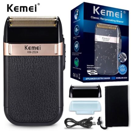 Kemei Rasoir Électrique Double Lame KM-2024 – ماكينة حلاقة كهربائية بشفرة مزدوجة