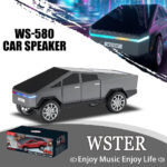 ⁦Haut parleur portable Bluetooth en forme de voiture pick-up avec écran et lumière LED festive⁩ - الصورة ⁦2⁩