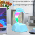 ⁦Haut-Parleur Bluetooth Dauphin avec Lampe d’Ambiance LED RGB et Chargeur Sans Fil 15W⁩ - الصورة ⁦2⁩
