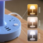 ⁦Lampe de table avec port USB à intensité variable 3 couleurs – مصباح ومقبس طاقة⁩ - الصورة ⁦4⁩