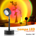 ⁦Projecteur de coucher de soleil rotatif à 180 ° USB décoration murale⁩ - الصورة ⁦8⁩
